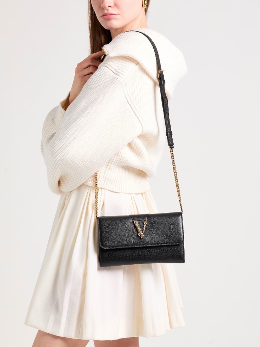 Versace Virtus V-logo Crossbody Bag WOC